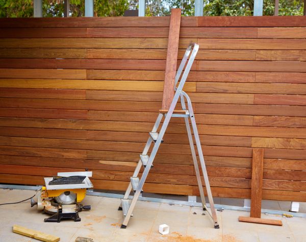 Wood Panel Fence Installation in Santa Fe