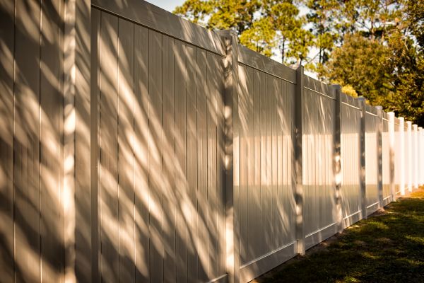 Tan Vinyl Fence Installation in Santa Fe